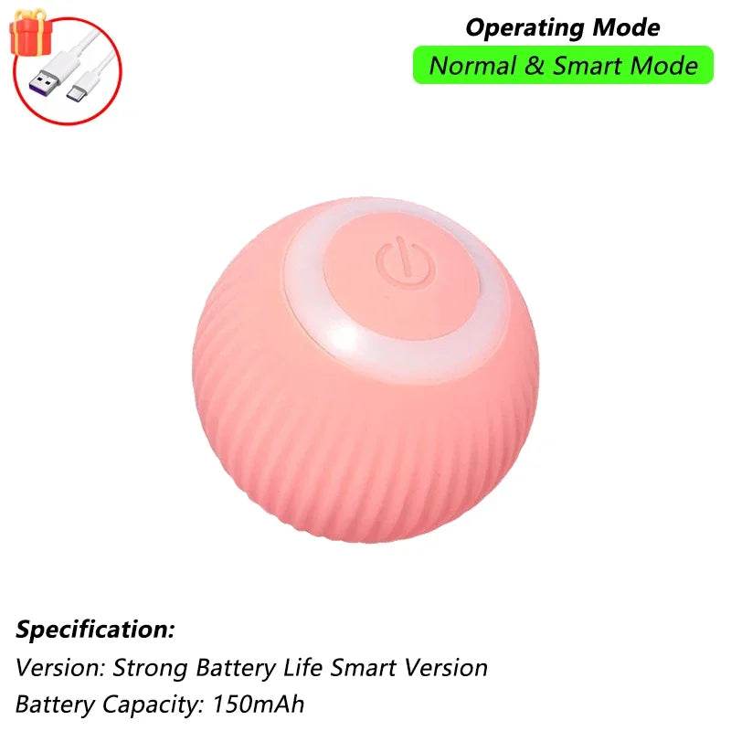 Cat Interactive Ball Toy – Automatic Rolling Ball with Tail, Rechargeable Smart Pet Toy, Intelligent Mouse for Cats