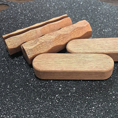 2Pcs Sapele Pan Handles - Heat-Resistant Insulated Anti-Scald Grips for Grill, Sauce & Sauté Pans