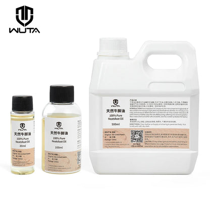 WUTA 100% Pure Neatsfoot Oil Leather Conditioner 30/100ml Softener for Boots Shoes Bags Belts Saddles Restores Dry Leather Care