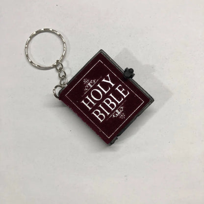 Mini English Holy Bible Keychain - Christian Jesus Cross & Muslim Keyring, Prayer God Bless Charm for Women’s Bag