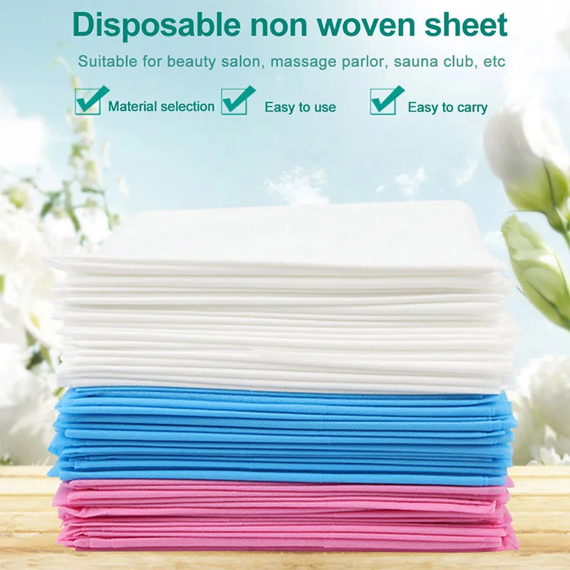 10pcs Non-Woven Disposable Bed Sheets - 7.87x31.5inch Breathable Covers for Spa, Massage, Travel, Hotel, Hospital