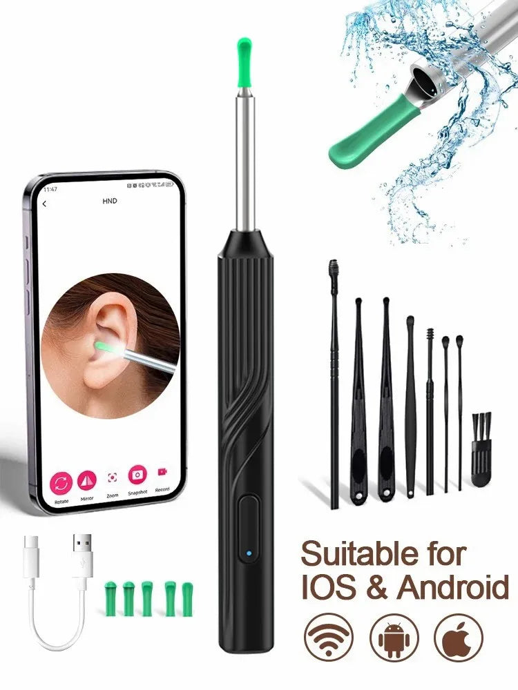 Earwax Remover Cleaning Tool – Ear Endoscope with Mini Camera, USB-C Charging Earpick Health Care Set for iPhone & Android, Best Gift