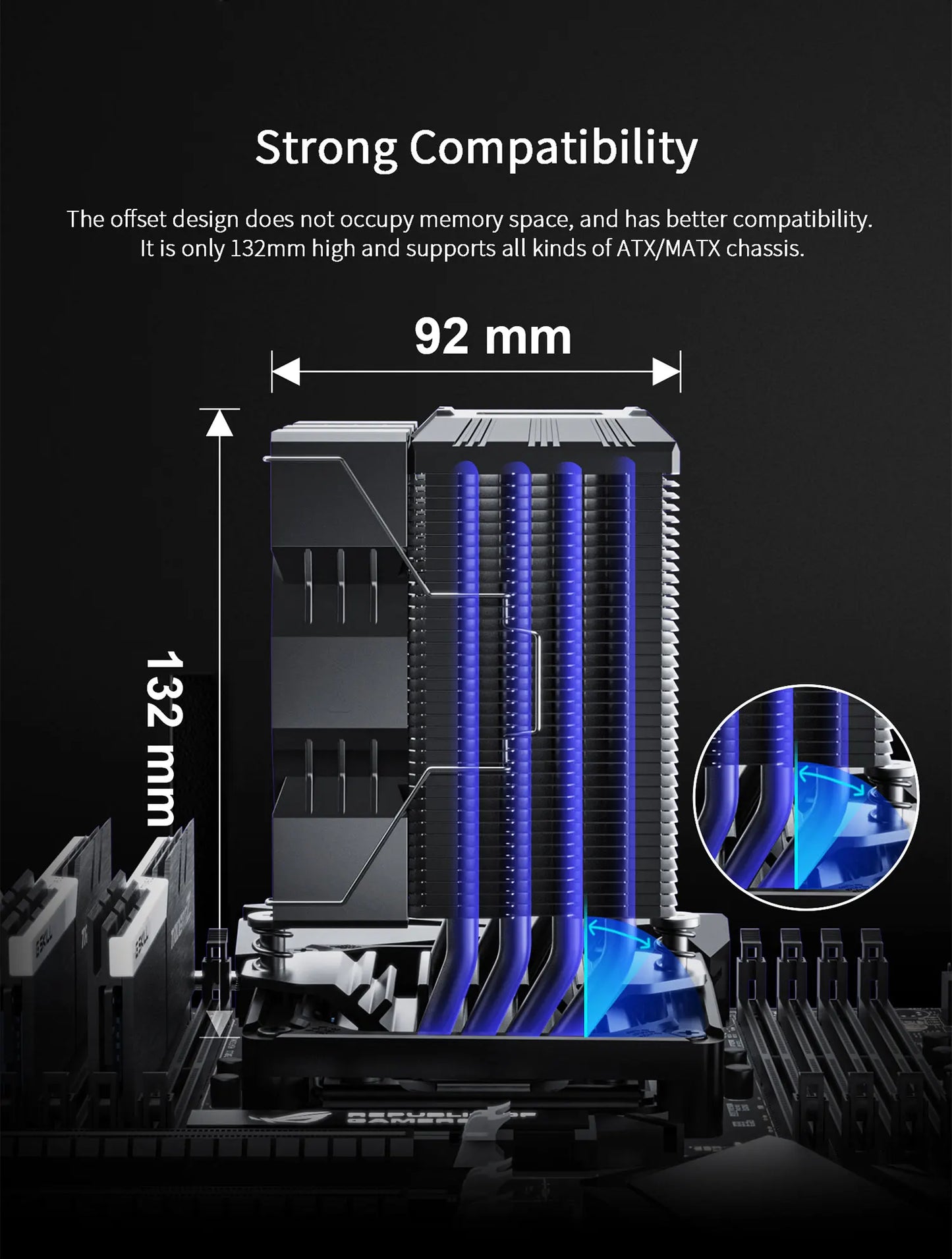 UPSIREN Walrus Assassin 90 CPU Cooler — 4 Heatpipe Air Cooler with 92mm Fan & Digital Display for Intel LGA1700/1200 & AMD AM4/AM5