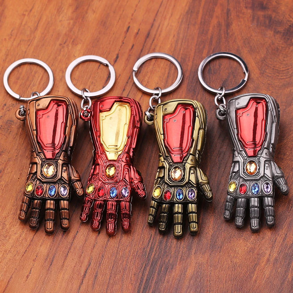 Marvel Iron Man Infinity Gauntlet Keychain – Avengers Infinity Stones Pendant for Fans Gift