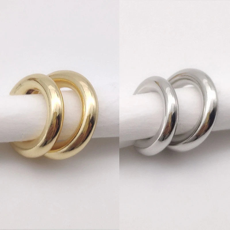 Unique Asymmetrical Round Cartilage Ear Clip: Metal Fake Piercing for Women & Girls - Fashion Ear Cuff Jewelry Christmas Gift