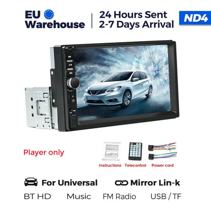 MEKEDE 1DIN MP5 Player — 7" HD Touchscreen Car Radio with USB, Bluetooth & TF Card for Universal Auto Multimedia