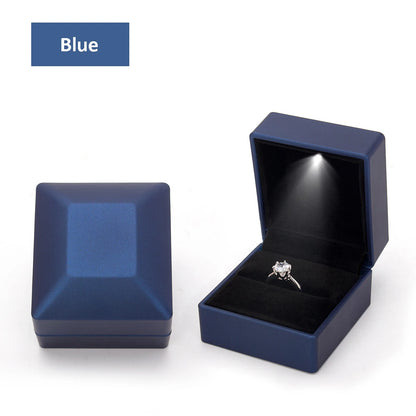 LED Jewelry Ring & Necklace Box — Luxury Velvet Display Case with Light for Engagement, Proposal & Wedding Gifts
