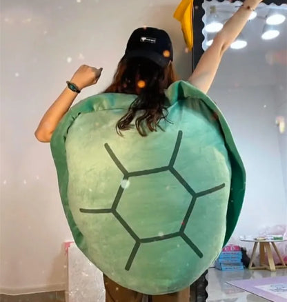 80/100CM Big Turtle Shell Plush — Wearable Stuffed Pillow Sleeping Bag, Funny Soft Cushion Gift