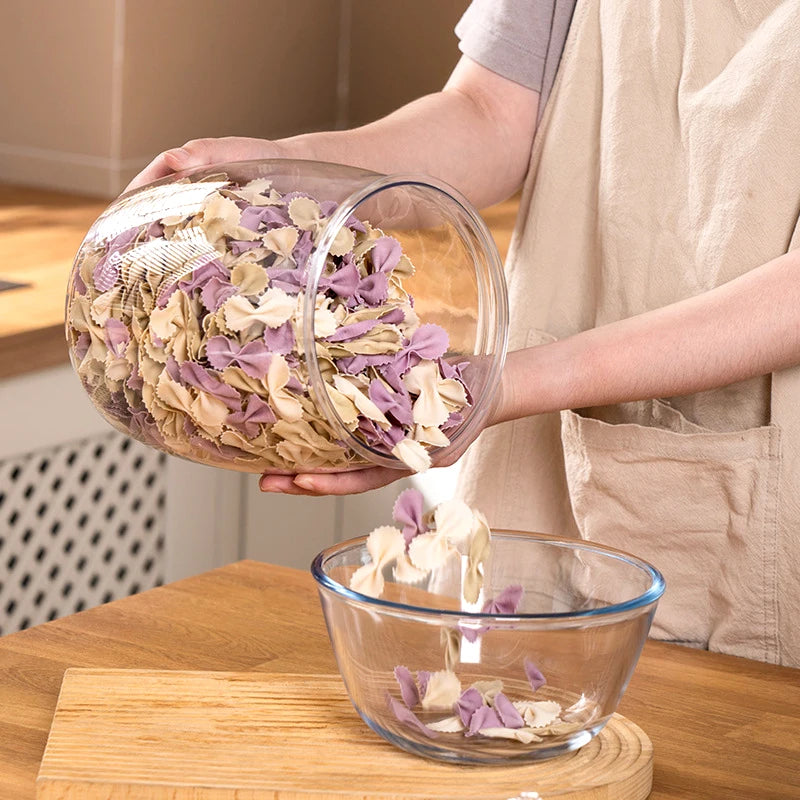 Plastic Food Storage Jar with Airtight Lid - 2.2/3.8/6.5L Flour, Grains, Candy & Cookie Canister