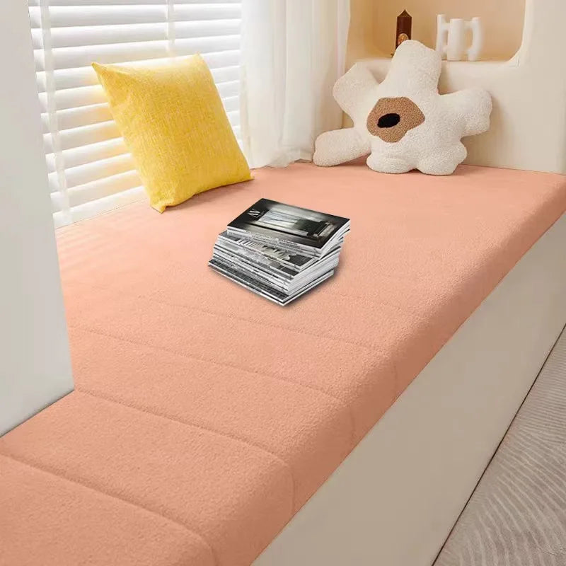 Customized Teddy Sponge Windowsill Cushion – High-Density Waterproof Non-Slip Sofa Cushion, 4.5/6.5/9.5 cm Options