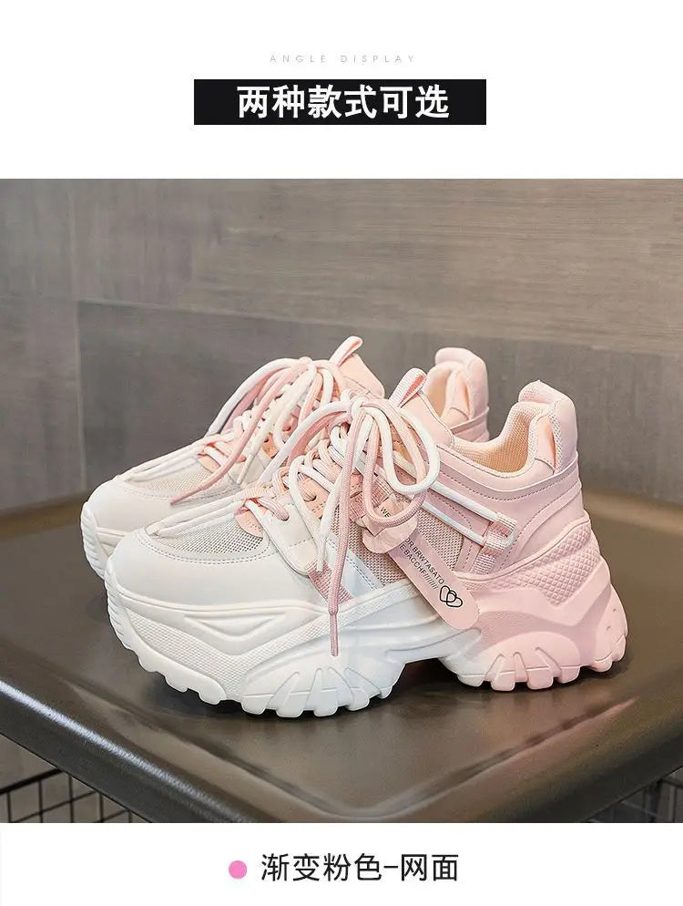 Women's Platform Sneakers - 2024 Spring Fashion Thick Sole Casual Shoes & Tennis Trainers