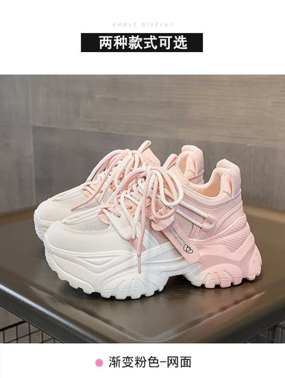 Women's Platform Sneakers - 2024 Spring Fashion Thick Sole Casual Shoes & Tennis Trainers