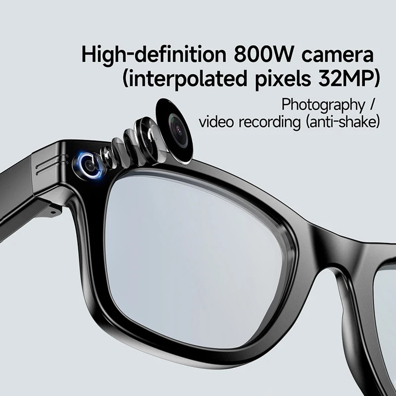 LIGE Smart Glasses — AI Camera Sunglasses with BT Call, Music, Touch Control, Voice Assistant, Video & Sound Recording, WiFi Transmission