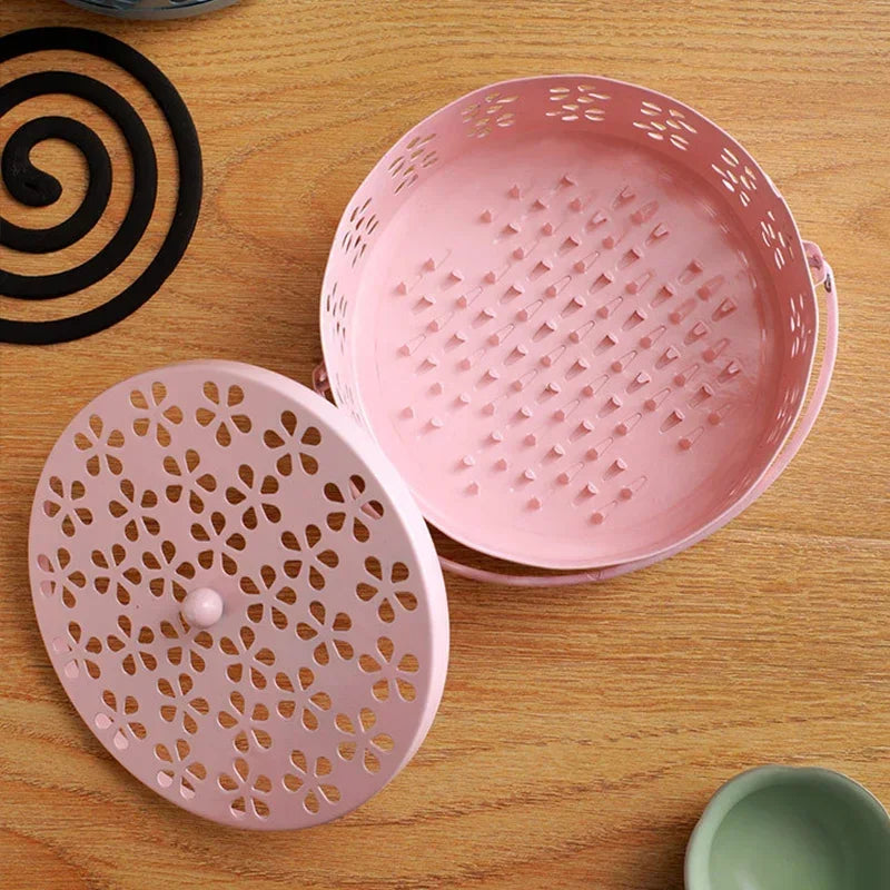 Portable Mosquito Coil Tray Holder – Sandalwood Incense Burner Box for Home Insect Repellent & Anti-Fire Safety
