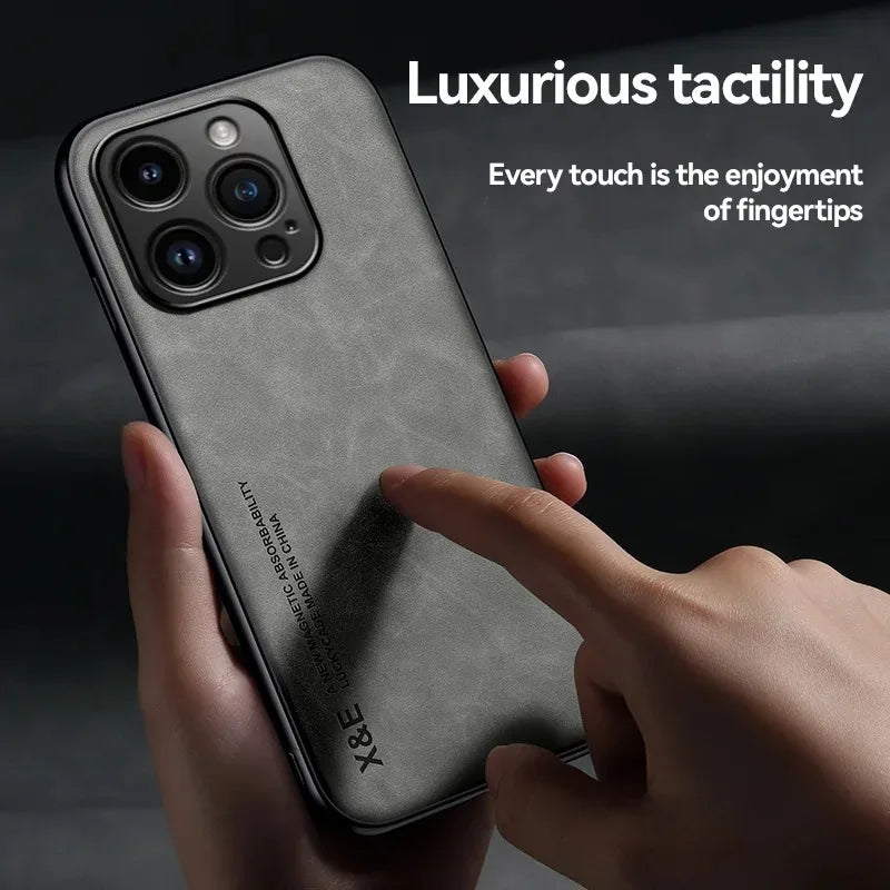 Luxury Leather Case for iPhone 15, 14, 13, 12, 11, Pro Max, Mini, XR | Shockproof Cover for XS Max, 8, 7, SE | Accessories