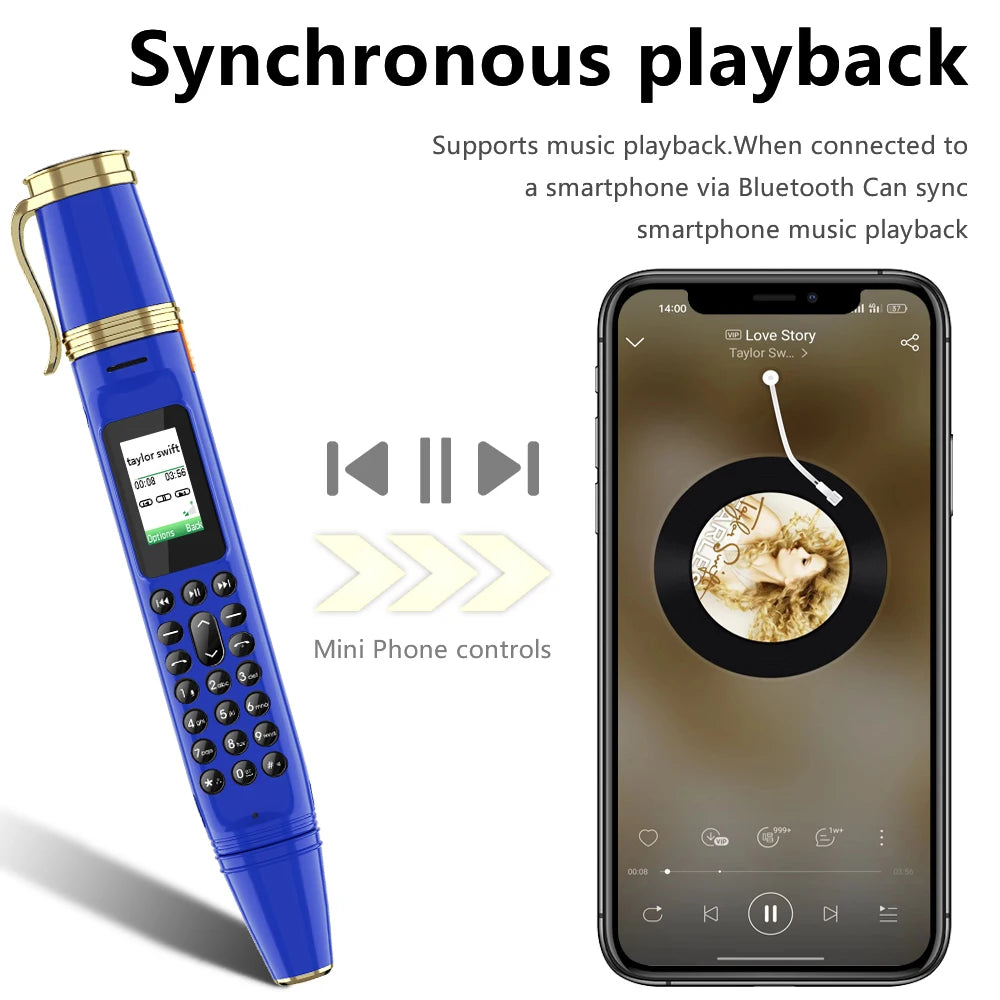 SERVO BM111 3-in-1 Magic Voice Pen Phone – Portable Dual SIM Mobile, Bluetooth Dial Recorder, and Original Telephone Device