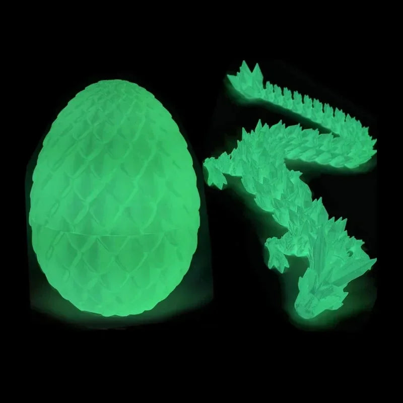 1/2PCS 3D Printed Dragon Egg with Full Articulated Movable Dragon Model — Rotatable Desktop Ornament & Kids Toy