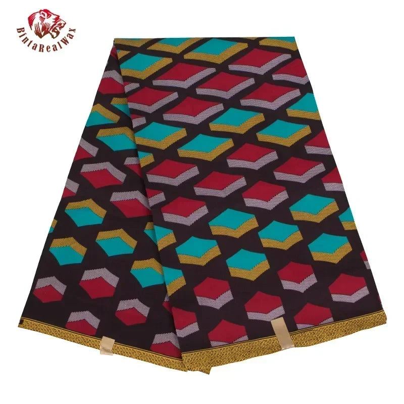 Bintarealwax Ankara Fabric - Wholesale Polyester Sewing Material for Women's Party Dresses FP6390