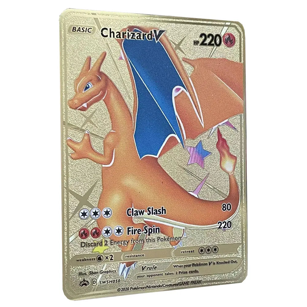 2025 Metal Pokémon Card - Arceus Charizard Mewtwo VMAX GX EX Gold Anime Collectible Card