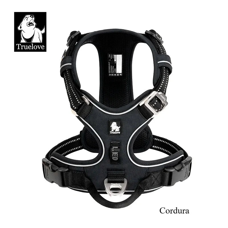 TRUE LOVE TLH5654 Reflective No-Pull Adjustable Nylon Dog Harness Step-In Comfortable Control Pet Walking Harness