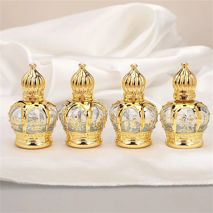 15ml Luxury Golden Essential Oil Roller Bottle - Refillable Glass Perfume Container for Cosmetics & Sample Test