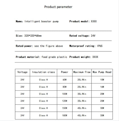 AISITIN Brushless Booster Water Pump — 16m 24V IP56 Automatic Pressure Controller for Home Water Heating