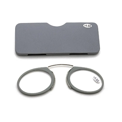 NONOR Magnifying Nose Clip Reading Glasses - Ultralight TR90 No Arm Portable Eyewear with Case +1.0 to +3.0 Lens