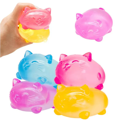 Cute Cat Shape NeeDoh Squishy Stress Toy – Non-Toxic Maltose Decompression Fidget Toy for Kids & Adults, Birthday Party Gift & Anxiety Relief Gadget