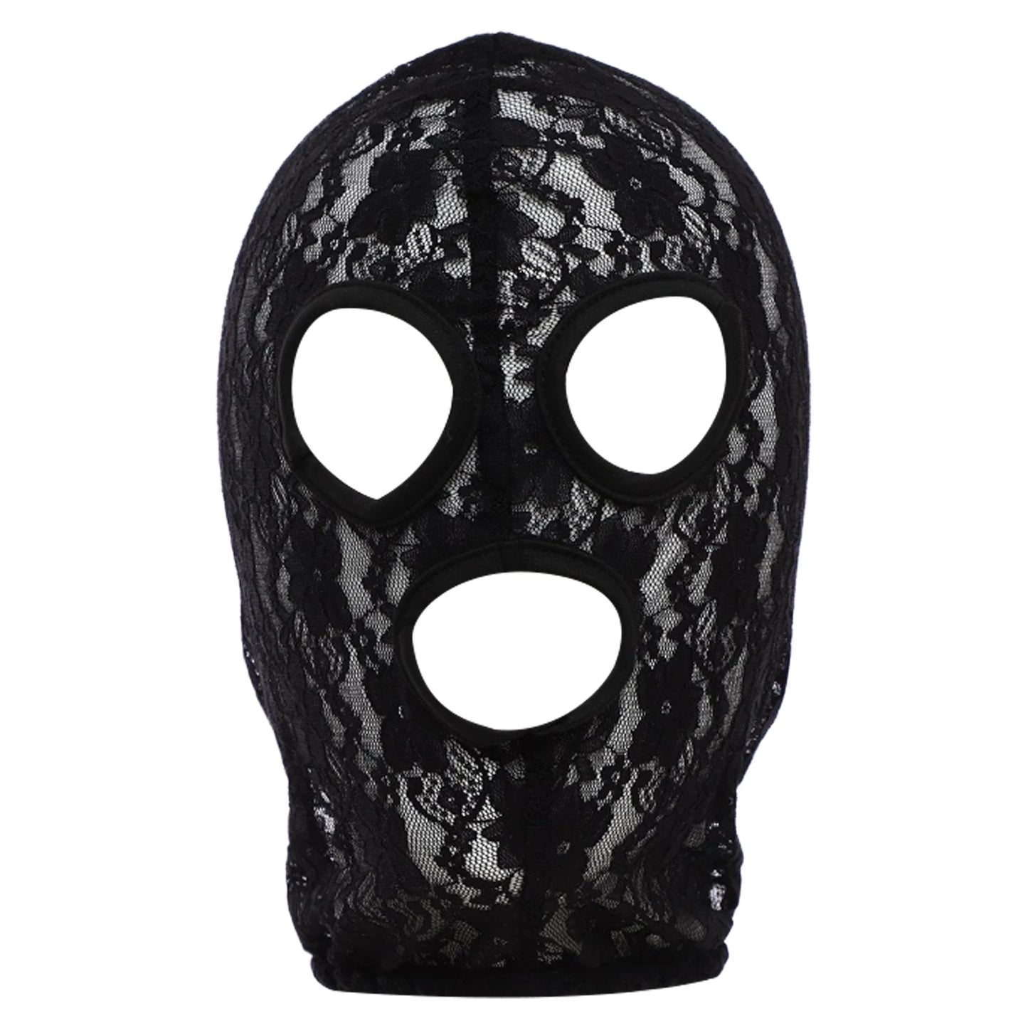 Gothic Lace & Velvet Face Mask - Halloween Masquerade Carnival Costume Headpiece
