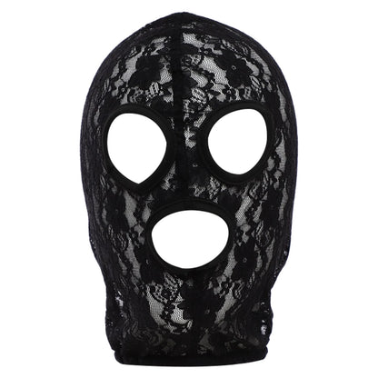 Gothic Lace & Velvet Face Mask - Halloween Masquerade Carnival Costume Headpiece