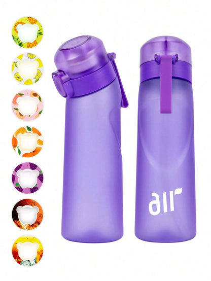 Portable Air Water Bottle with Straw – Leak-Proof Transparent Bottle with 1 Random Flavor Pod for Outdoor Sports