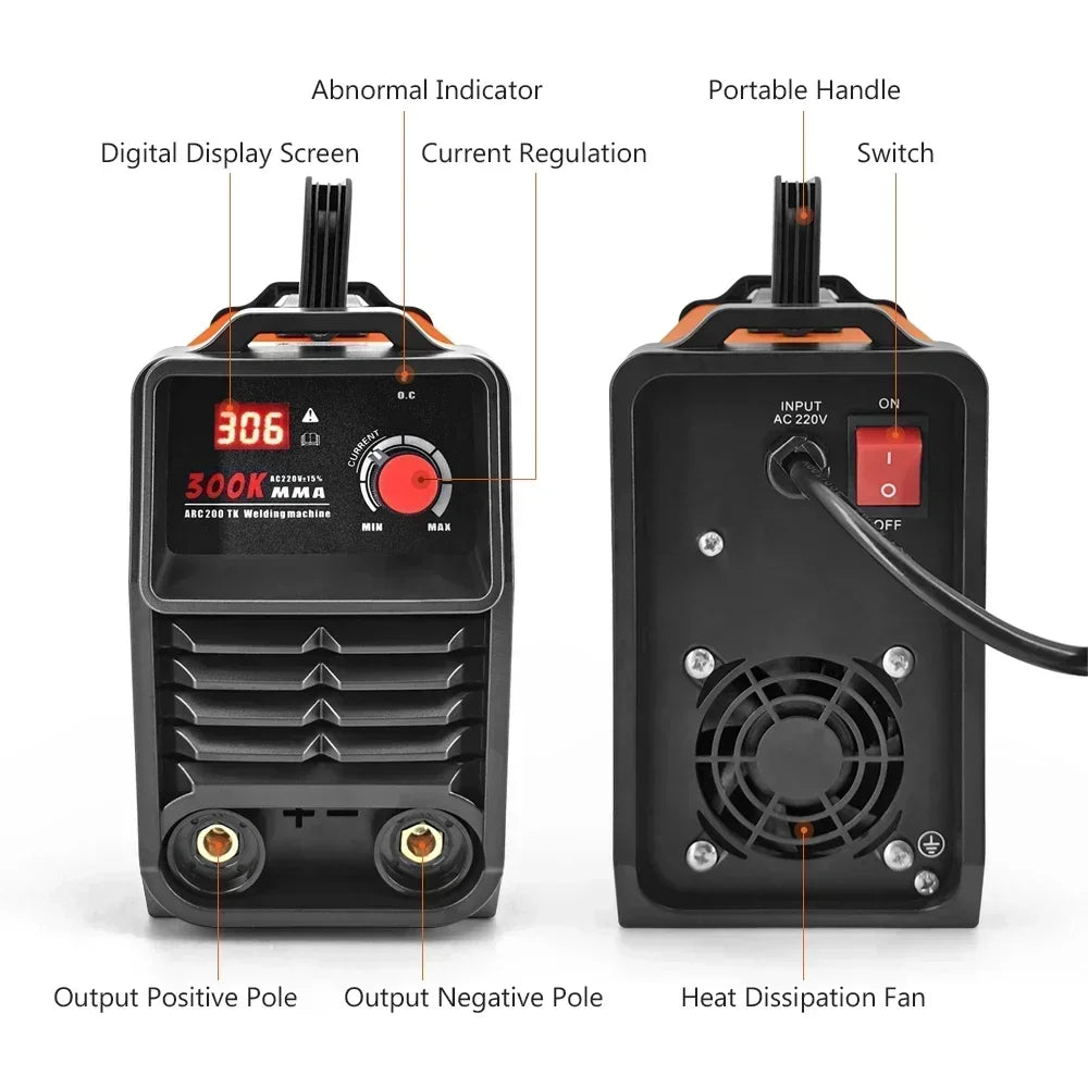 Portable MMA 300 Electric Welding Machine – 220V Adjustable Current Compact ARC Welder for Metal Work