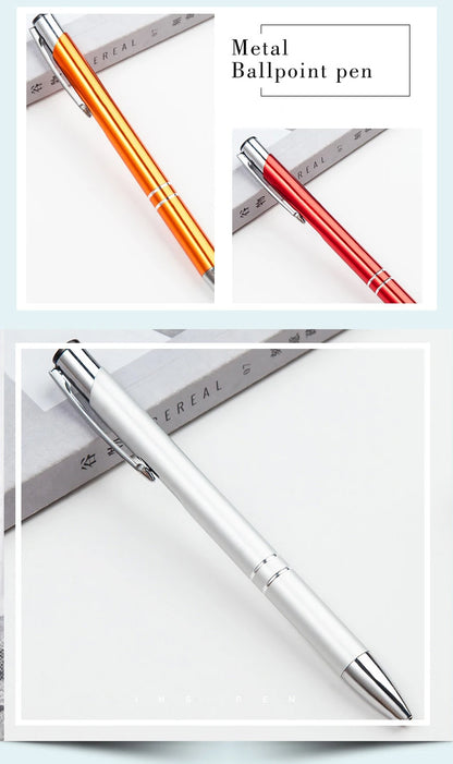 50PCS Custom Metal Ballpoint Pens — Personalized Engraved Logo Advertising Pen, Ideal Gift and Promotional Item
