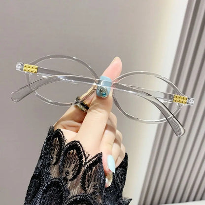 Y2K Retro Oval Frame Glasses for Women - Sweet & Cool Eyewear, Anti-Blue Light Reading & Computer Glasses
