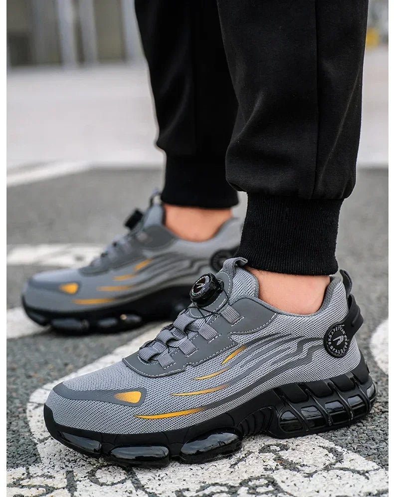 Rotating Button Safety Shoes for Men – Anti-Smash, Anti-Puncture Work & Security Protective Boots, Fashion Sport Design