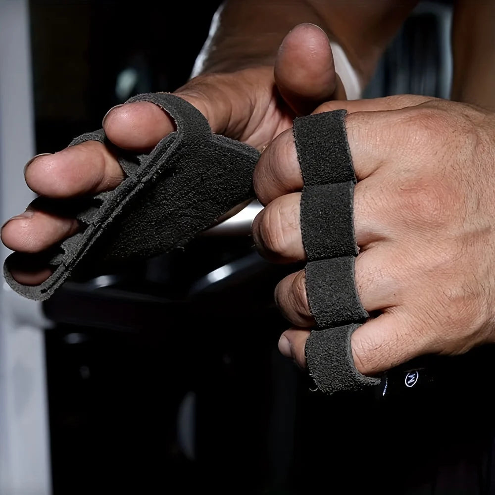 Fitness Four-Finger Gloves – Breathable Anti-Slip Leather Weightlifting Gloves with Shock Absorption for Men & Women