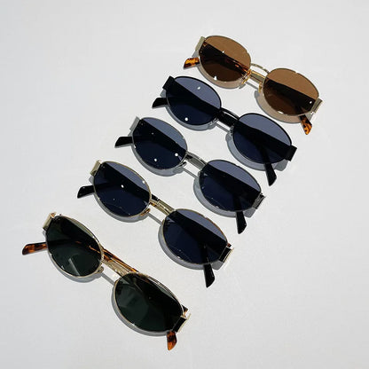Fashion Oval Retro Sunglasses for Women – Classic Metal UV400 Goggles, High-Quality Outdoor Eyewear for Men & Women