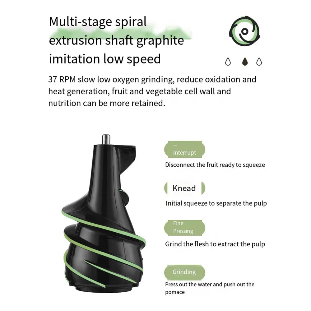 Houselin 7" Masticating Juicer — Cold Press Electric Juicer for Whole Fruits & Vegetables, High Yield