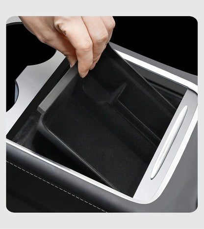 YZ Storage Box for Tesla Model 3 & Model Y – Center Armrest Hidden Box & Cup Holder Organizer, 2023-2022 Car Accessories