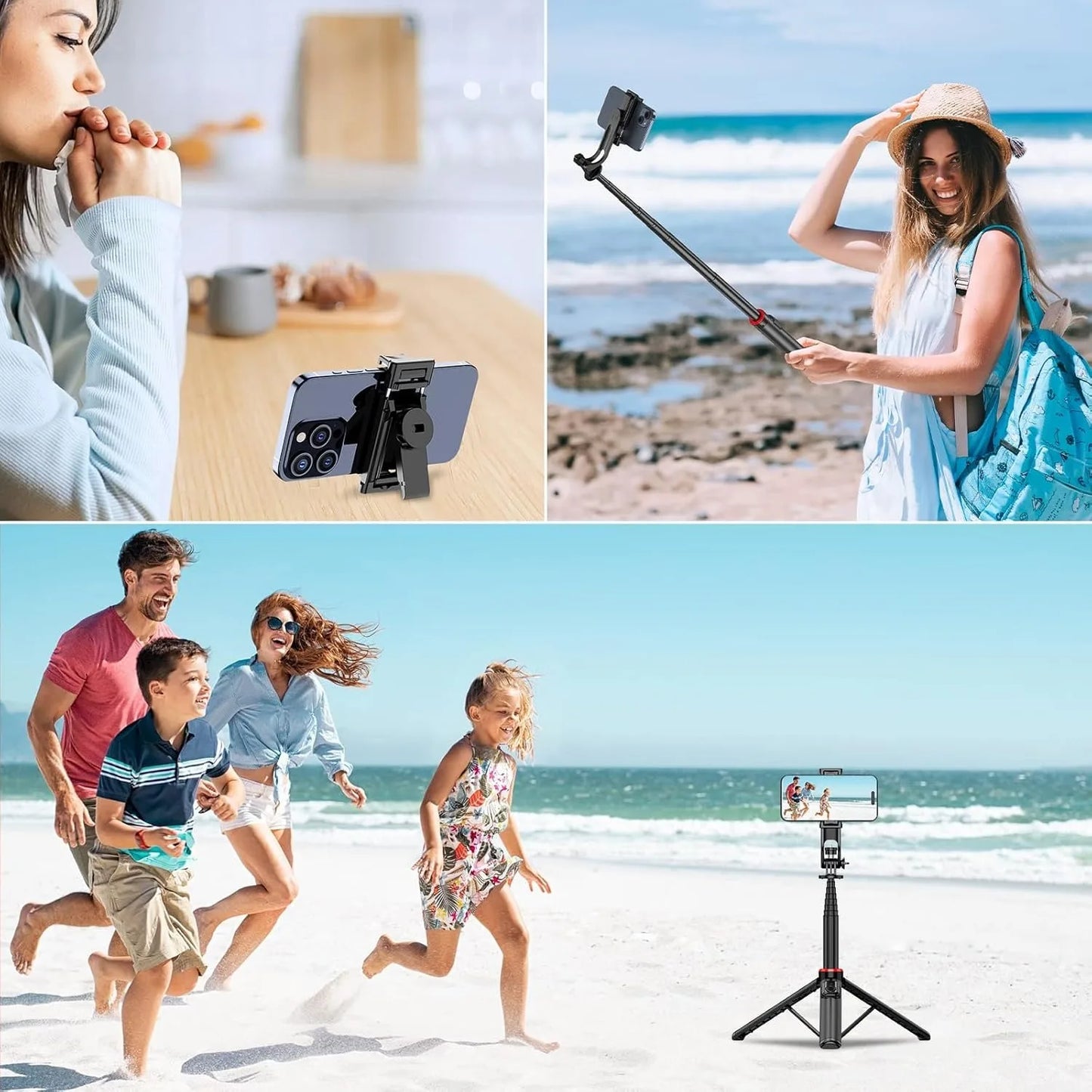 130cm Selfie Stick Tripod – Portable Retractable Smartphone Tripod Stand with Wireless Remote Control