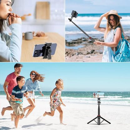 130cm Selfie Stick Tripod – Portable Retractable Smartphone Tripod Stand with Wireless Remote Control