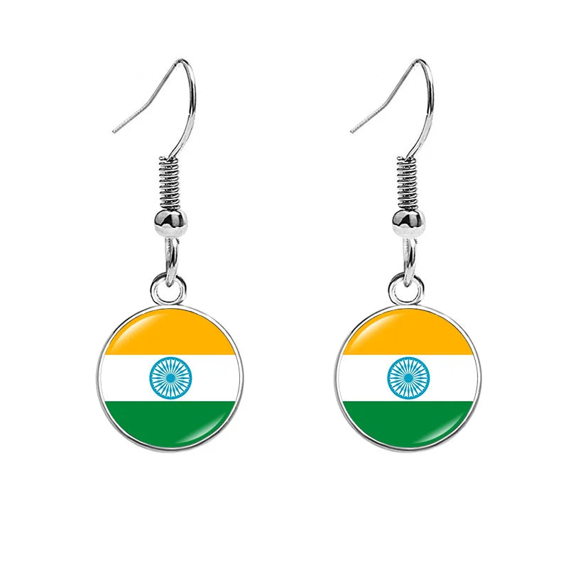 South & North America Flag Earrings - Patriotic Country Pride Drop Dangle Jewelry Gifts for Women