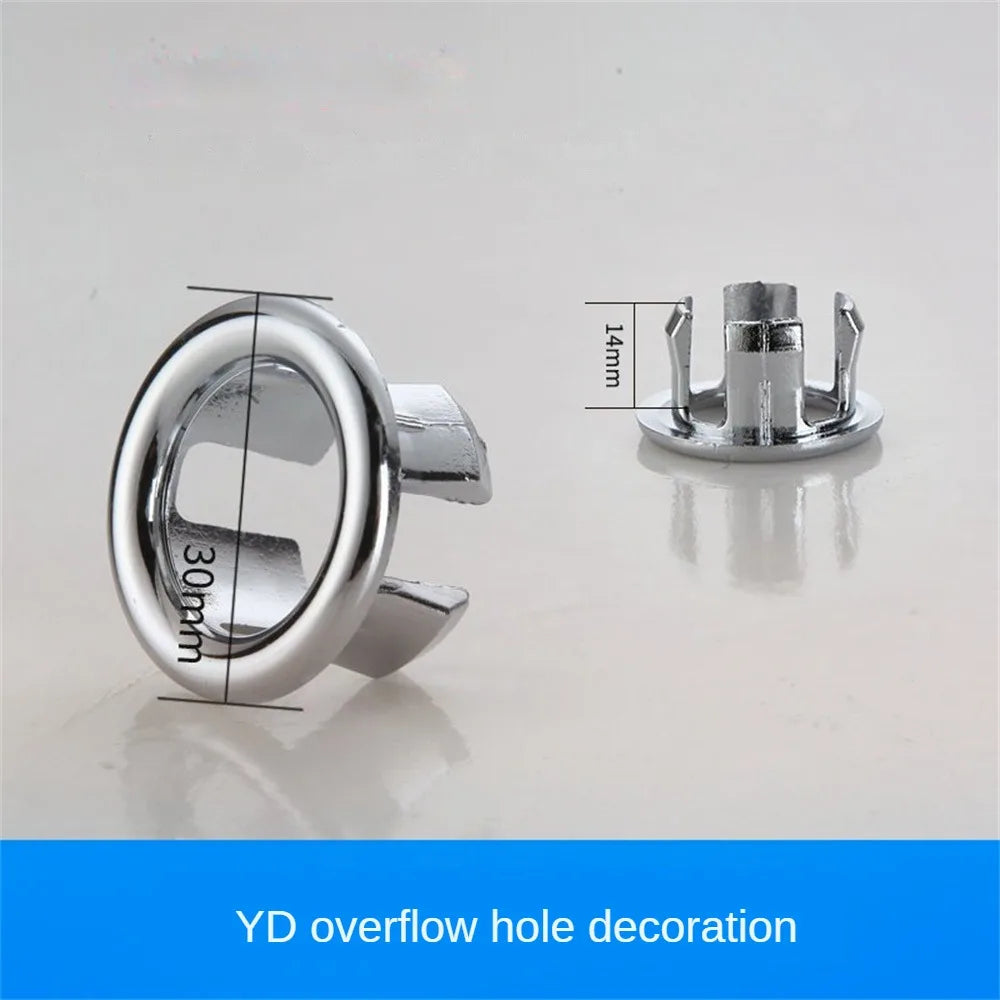 Round Ring Overflow Cover for Bath Sink – Plastic Tidy Trim for Ceramic Basin, Bathroom Sink Replacement Part