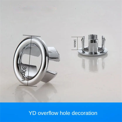 Round Ring Overflow Cover for Bath Sink – Plastic Tidy Trim for Ceramic Basin, Bathroom Sink Replacement Part