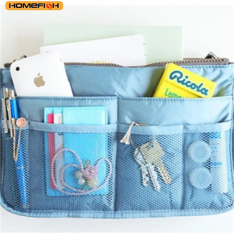 HOMEFISH Multi-Function Large Capacity Makeup & Toiletry Bag – Portable Double-Zipper Travel Organizer Mommy Bag with Multiple Pockets