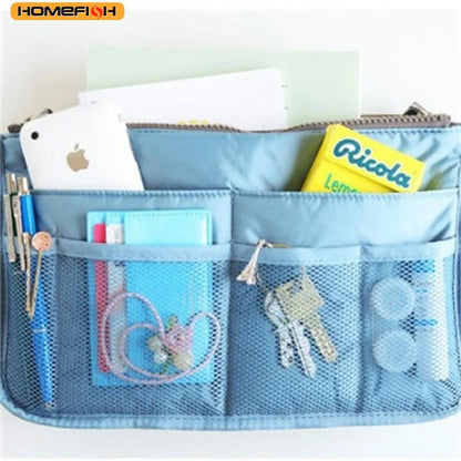 HOMEFISH Multi-Function Large Capacity Makeup & Toiletry Bag – Portable Double-Zipper Travel Organizer Mommy Bag with Multiple Pockets