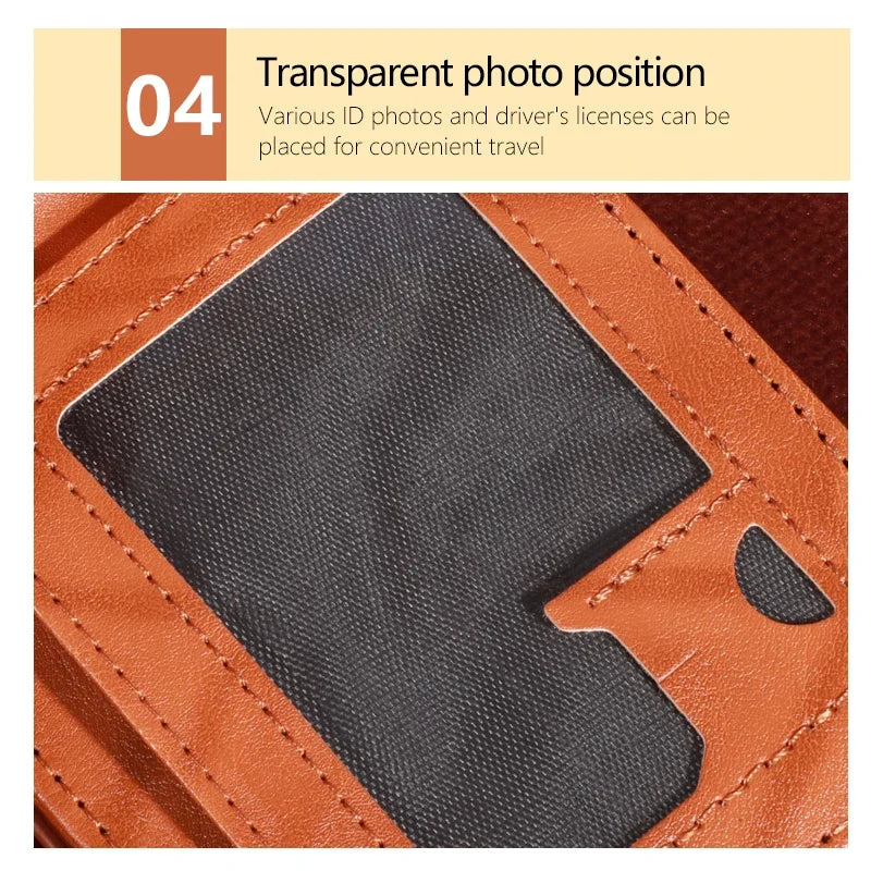 Men’s Leather Wallet with 100 Dollar Pattern — Large Capacity Card Holder Purse Bag