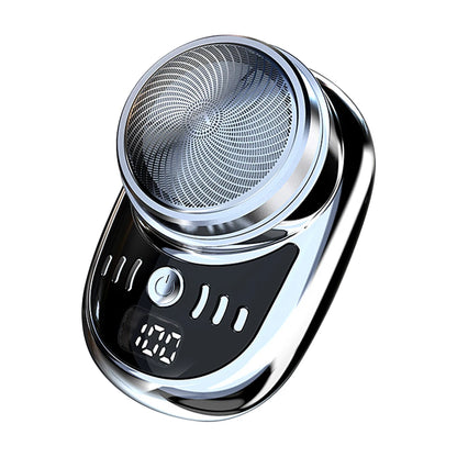 Mini Electric Shaver — Portable USB Rechargeable Travel Razor with Digital Display & Detachable Head for Beard