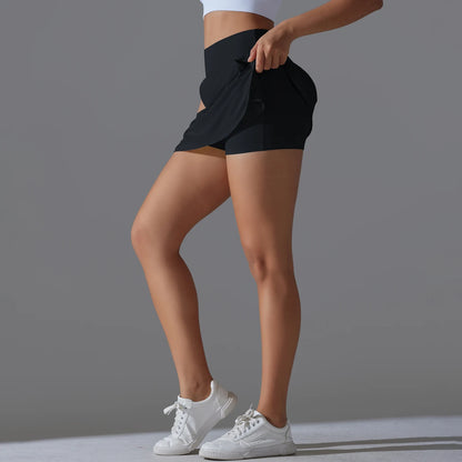 Outdoor Sports High Waist Yoga Skirt — Breathable Badminton Tennis Active Fitness Athletic Short Skirt