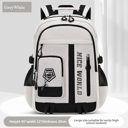 Cool Large Teenage School Backpack for Boys & Girls, Multi-Pocket Student Bookbag for Middle, High School & College